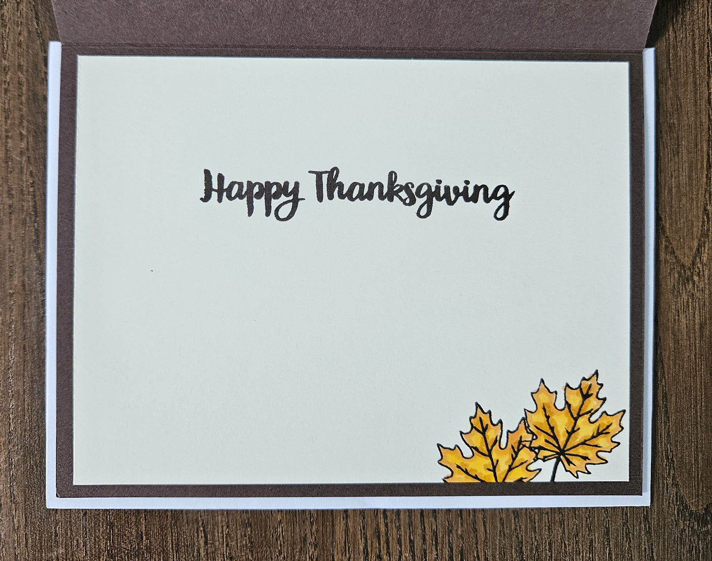Handmade Thanksgiving Card, Fall Give Thanks Greeting Card, Embossed Thank You Card for Friends & Family
