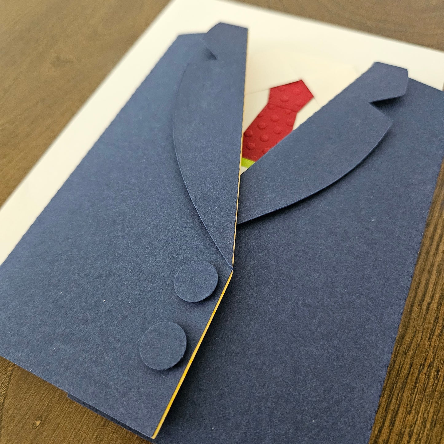 Handmade Father’s Day Card – 3D Pop-Up Suit & Tie Design - Custom Business Attire Greeting Card - Personalized Gift For Him, Stepdad Card