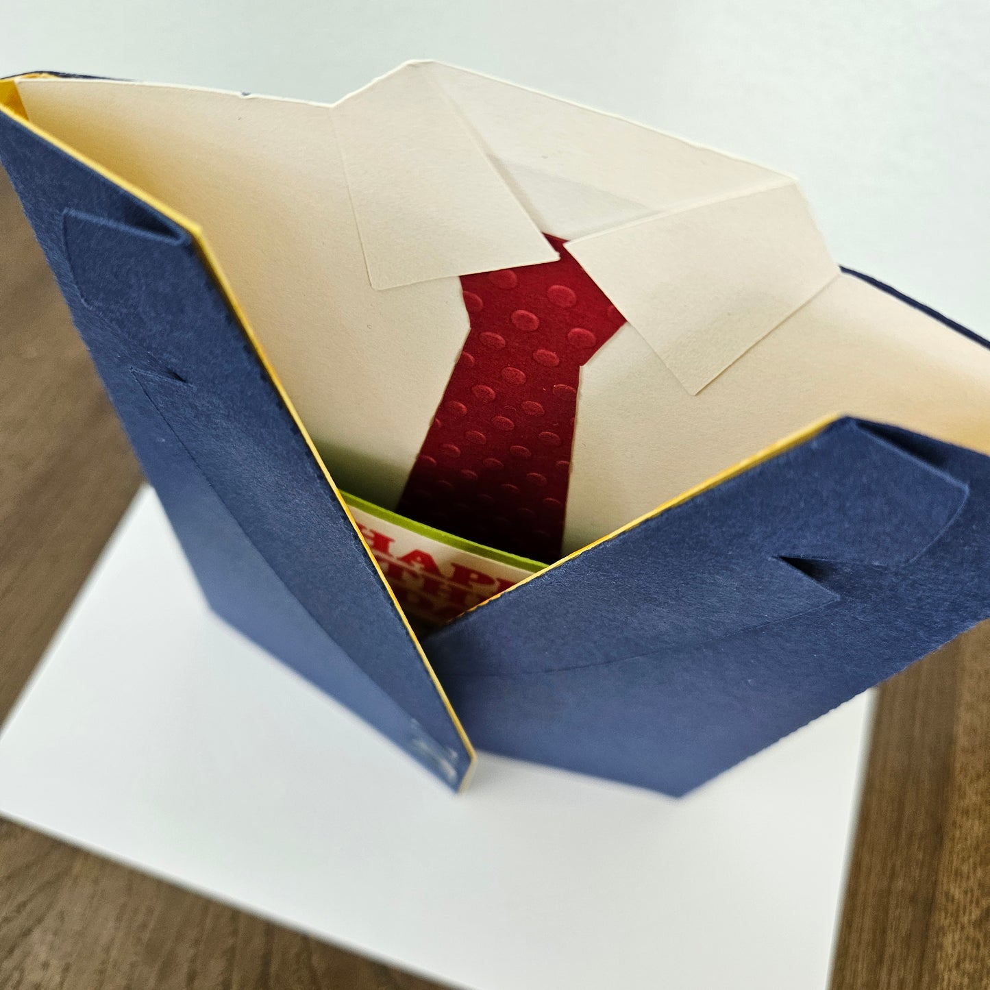 Handmade Father’s Day Card – 3D Pop-Up Suit & Tie Design - Custom Business Attire Greeting Card - Personalized Gift For Him, Stepdad Card