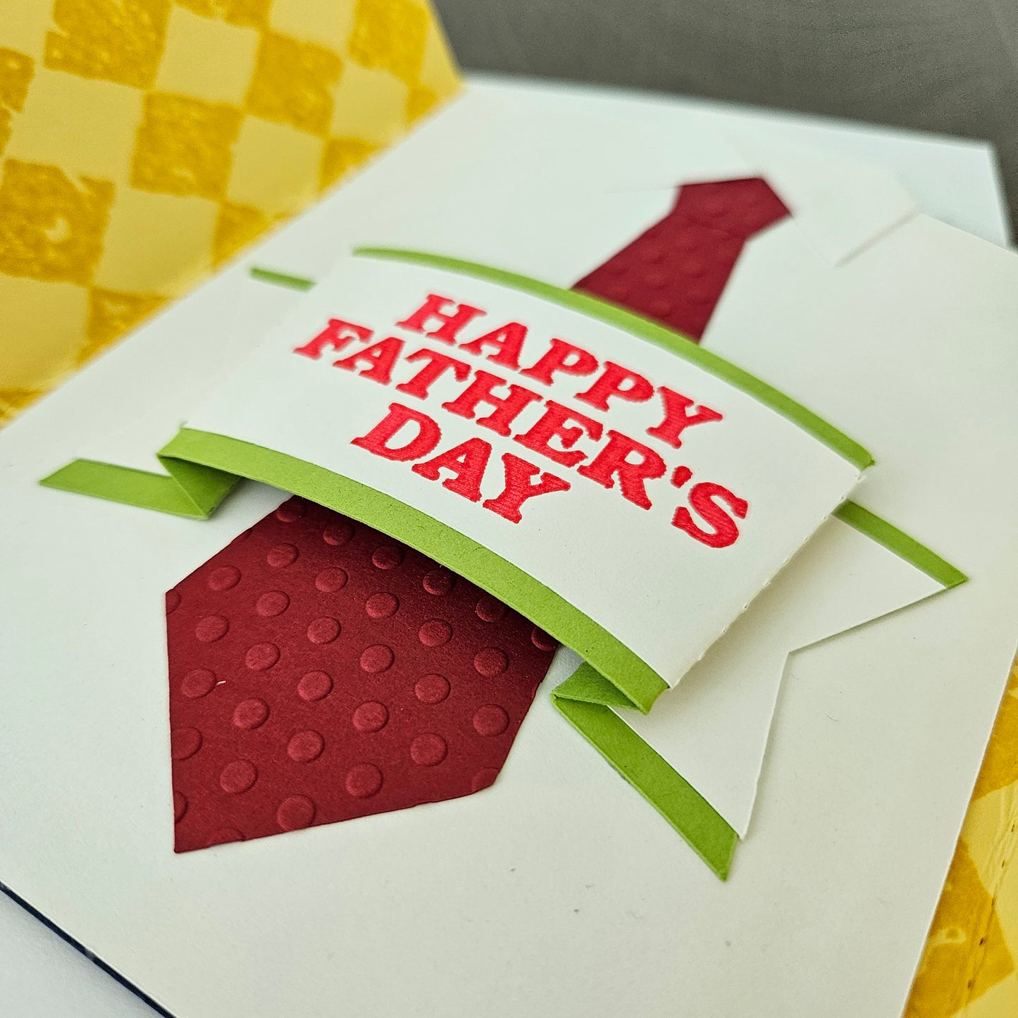 Handmade Father’s Day Card – 3D Pop-Up Suit & Tie Design - Custom Business Attire Greeting Card - Personalized Gift For Him, Stepdad Card