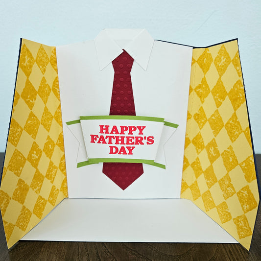 Handmade Father’s Day Card – 3D Pop-Up Suit & Tie Design - Custom Business Attire Greeting Card - Personalized Gift For Him, Stepdad Card