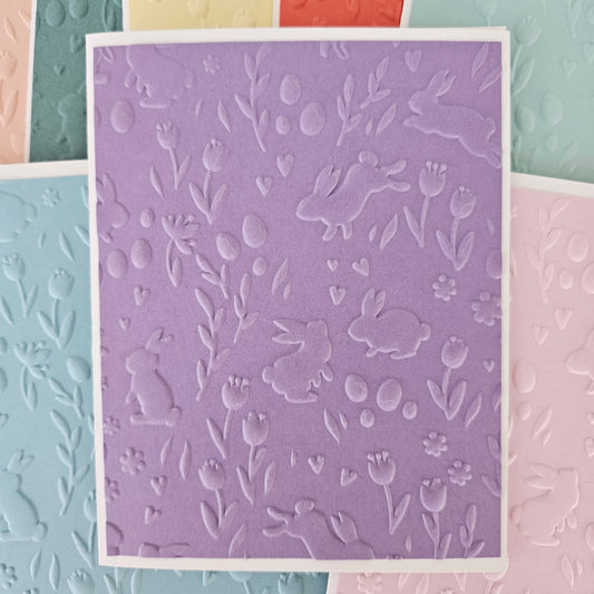 Handmade Note Card Bundle, Embossed Easter Greeting Cards, Handmade Pastel Easter Stationery, Set of 10