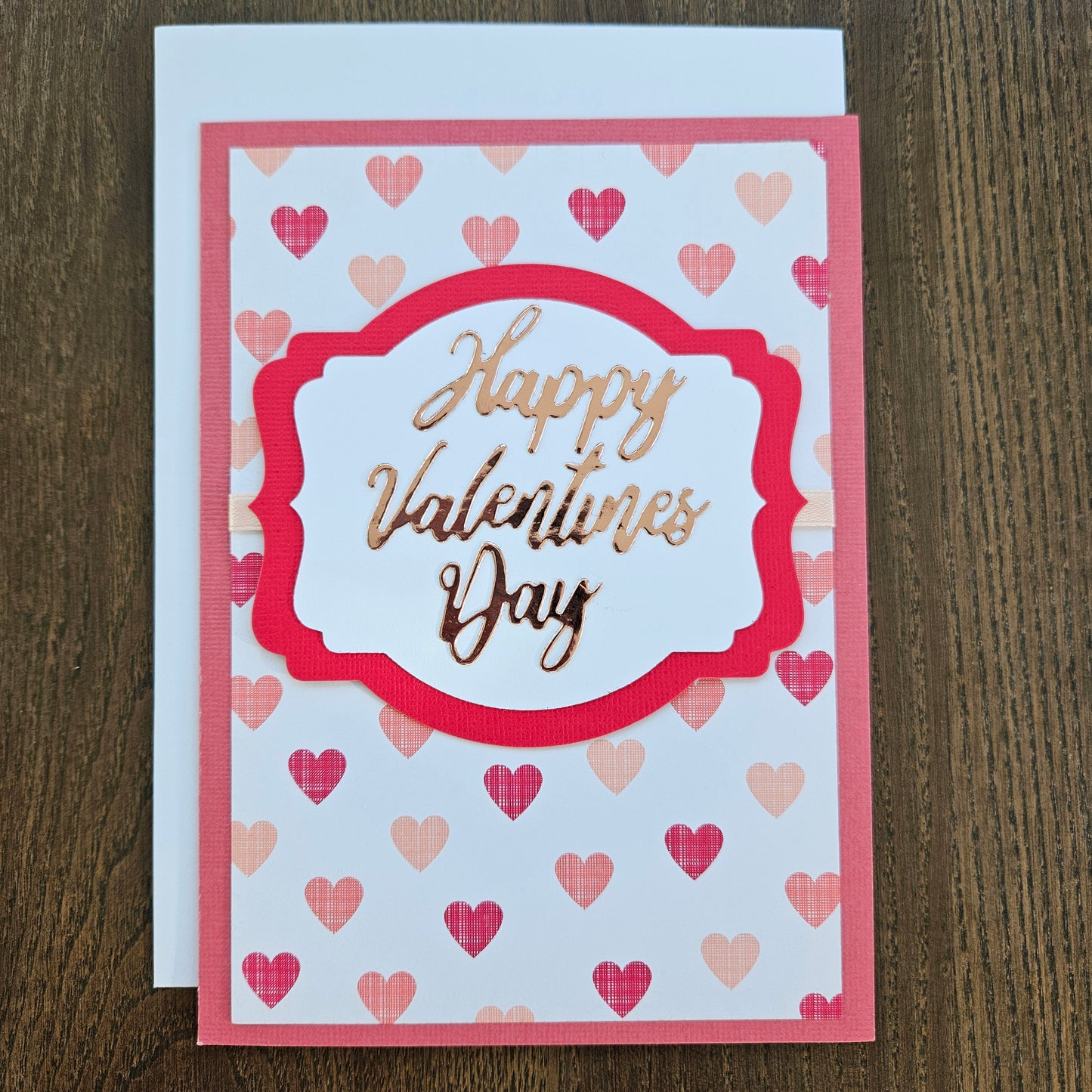 Handmade Valentine’s Day Card – Gold Happy Valentine’s Day, Die-Cut Design