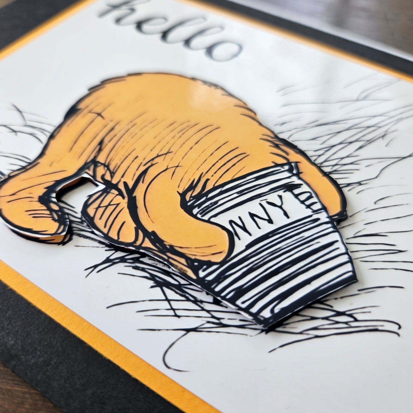 Handmade Winnie The Pooh Card – Bear with Honey Jar – Whimsical, Layered Design - Funny Thinking of You Greeting Card – Personalized Gift