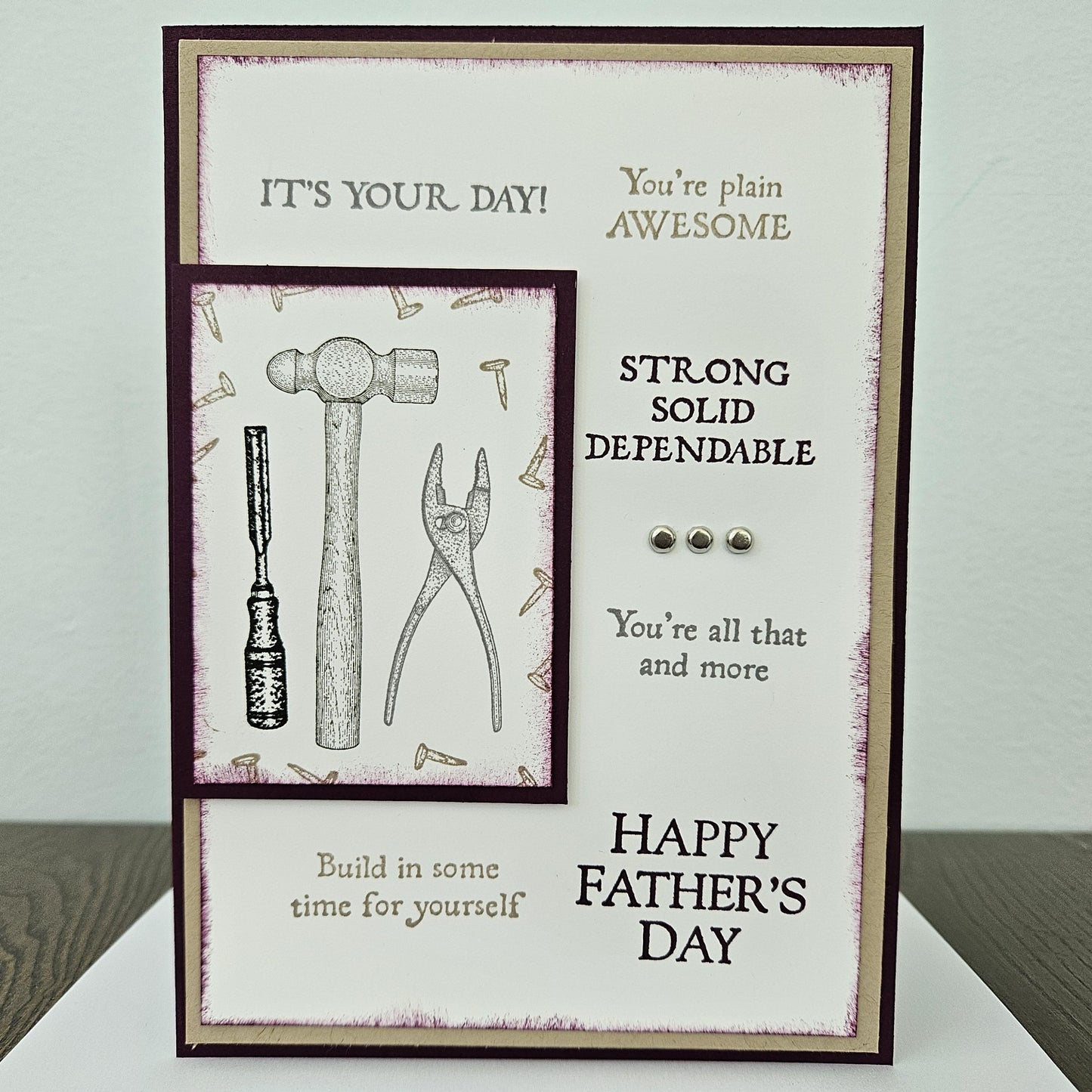 Handmade Father’s Day Card, Personalized Greeting Card, Heartfelt Tool Theme Card For Dad, Step Dad, Bonus Dad