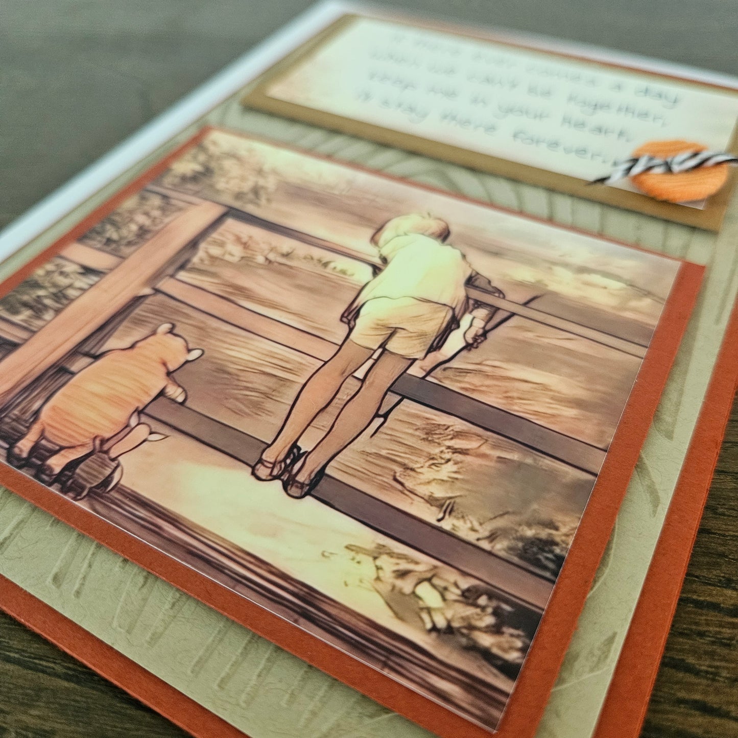 Winnie the Pooh Card, Handmade Heartfelt Greeting Card, Custom Personalized Gift for Friend, Winnie the Pooh Quote, Keep Me In Your Heart