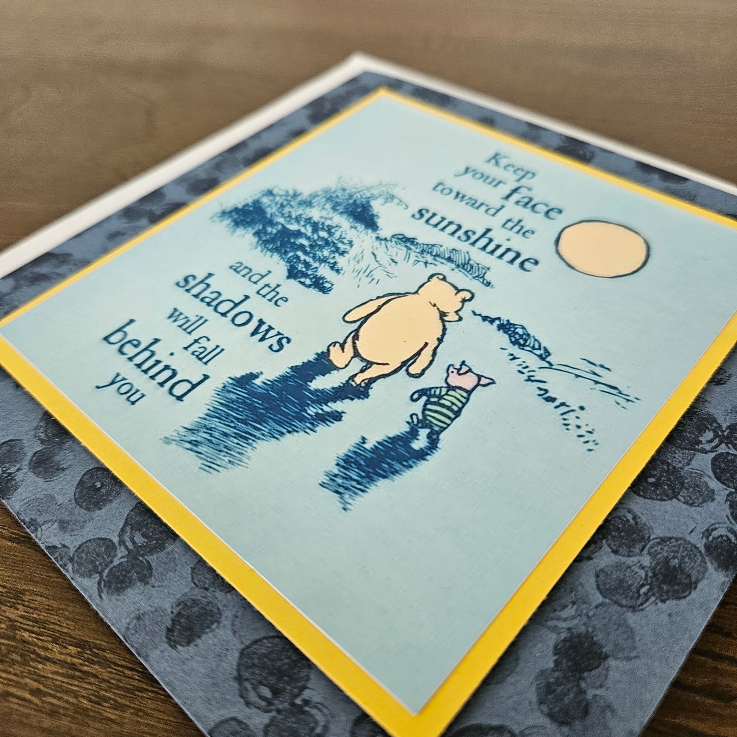 Winnie the Pooh Handmade Card, Personalized Greeting Card for Friends, Gift For Family, Just Because Thinking of you, Pooh Quote Custom Card