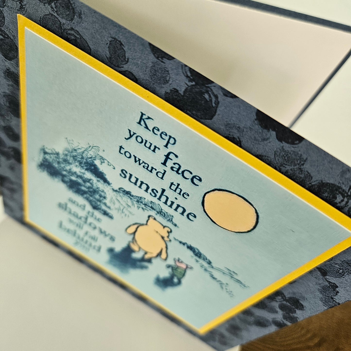 Winnie the Pooh Handmade Card, Personalized Greeting Card for Friends, Gift For Family, Just Because Thinking of you, Pooh Quote Custom Card