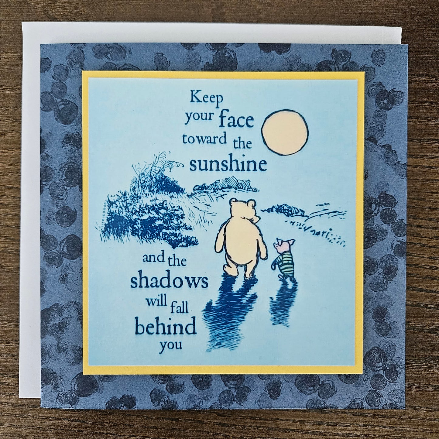 Winnie the Pooh Handmade Card, Personalized Greeting Card for Friends, Gift For Family, Just Because Thinking of you, Pooh Quote Custom Card