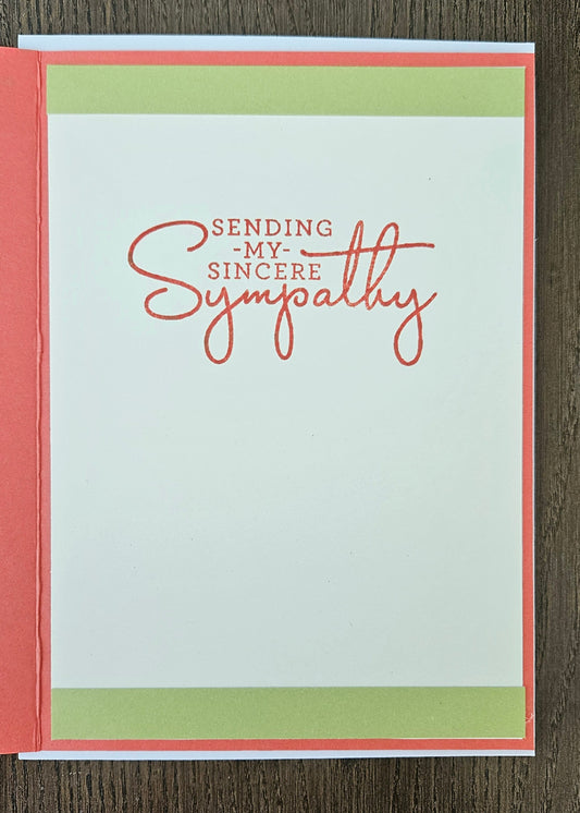 Handmade Sympathy Card, 3D Rose Pitcher Decoupage, Condolence Greeting Card Tiddly Pom Cards