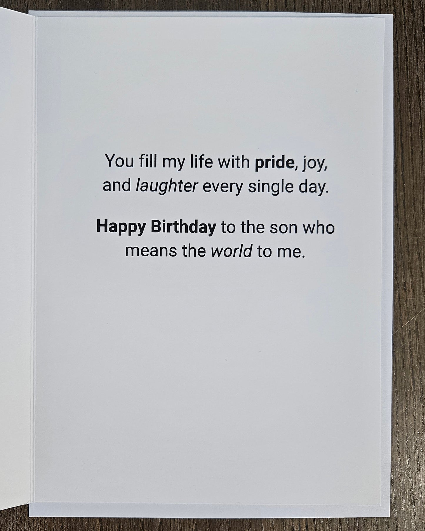 Birthday Card for Son, Heartfelt Greeting Card for Him, Masculine Birthday Card