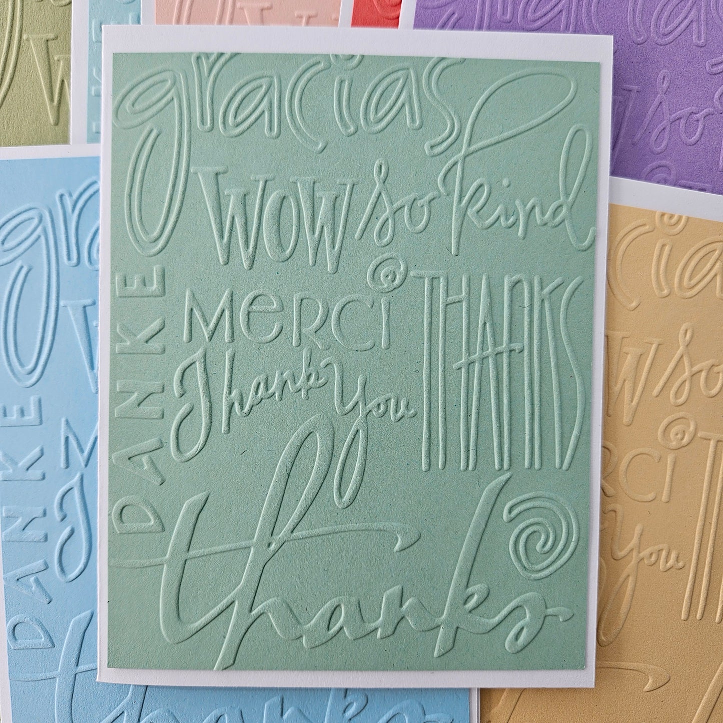 Handmade Thank You Note Cards – Assortment of Embossed Subtle Colors