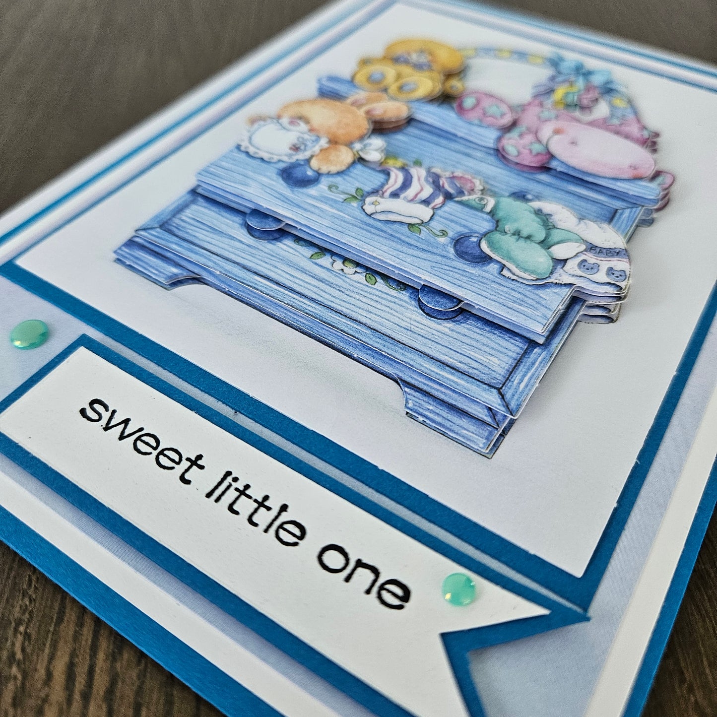Handmade New Baby Boy Card, Congratulations Greeting Card, Birth Congratulations Card For Parents, 3D Decoupage Nursery Design, Baby Shower Card