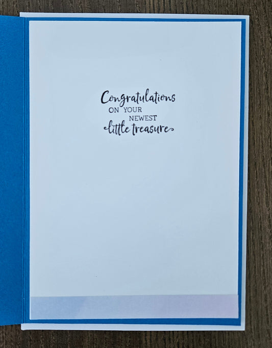 Handmade New Baby Boy Card, Congratulations Greeting Card, Birth Congratulations Card For Parents, 3D Decoupage Nursery Design, Baby Shower Card Tiddly Pom Cards