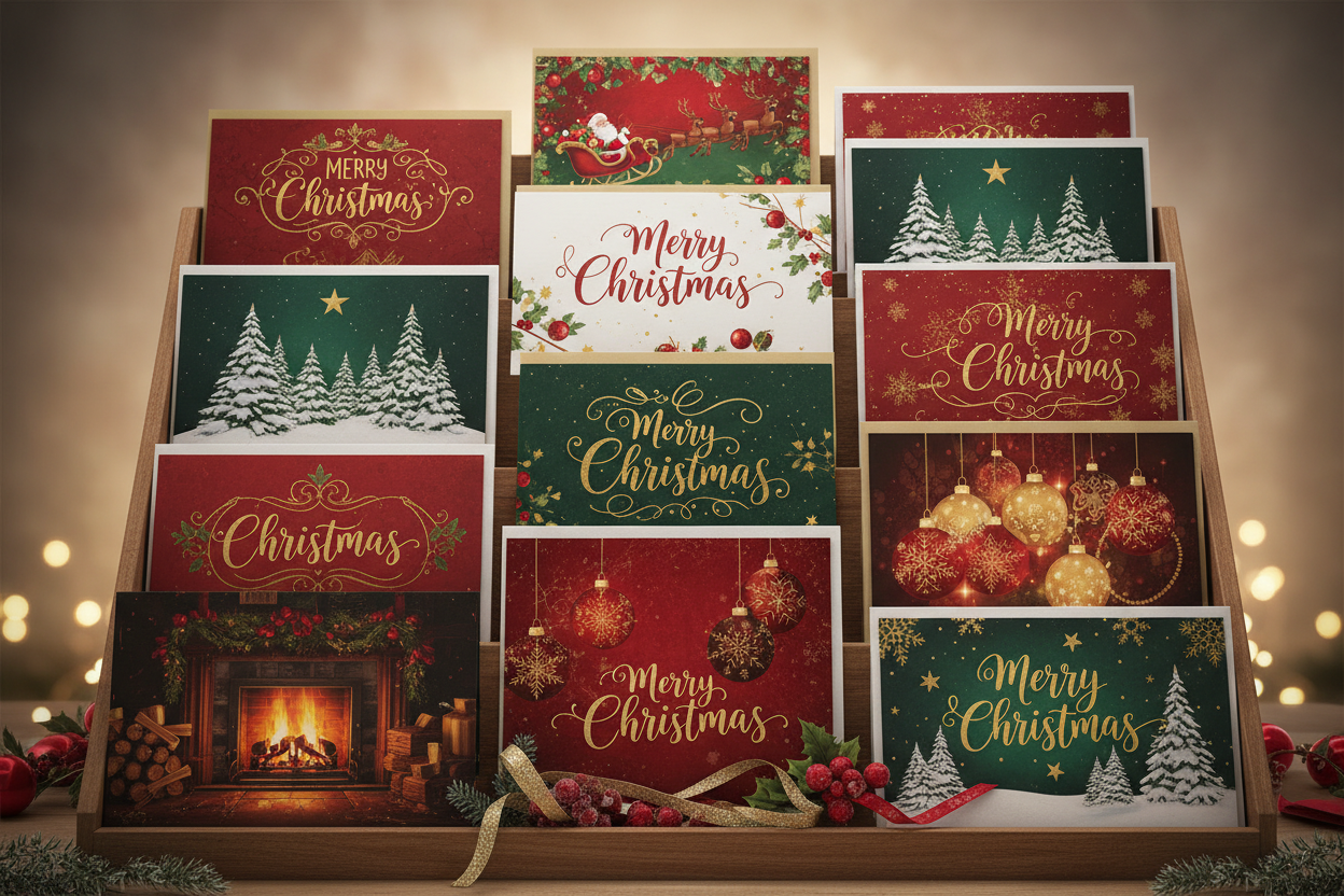 Christmas-Cards Tiddly Pom Cards