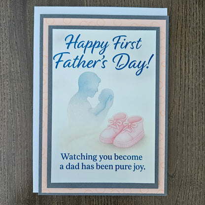 First Father’s Day Card, Handmade Greeting Card For New Dad, 1st Father's Day Custom Heartfelt Card, Dad and Daughter