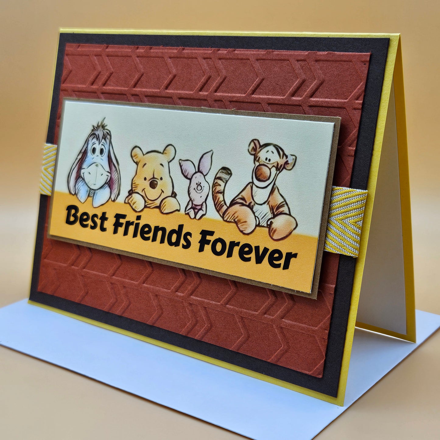 Handmade Winnie The Pooh & Friends Card, Personalized Card For Birthdays, Congratulations, Thinking of You, Best Friends Forever