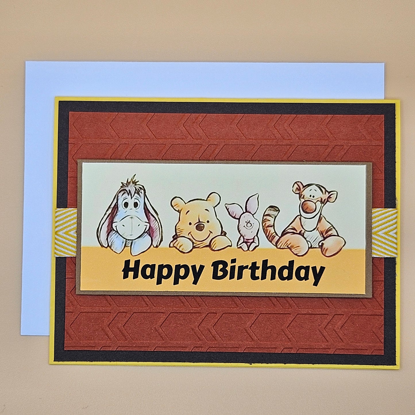 Handmade Winnie The Pooh & Friends Card, Personalized Card For Birthdays, Congratulations, Thinking of You, Best Friends Forever