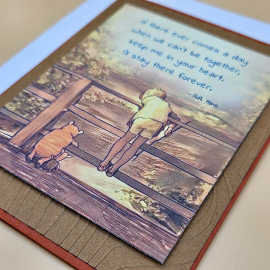 Winnie the Pooh Friendship Card, Handmade Heartfelt Greeting Card for Friends, A.A. Milne Quote