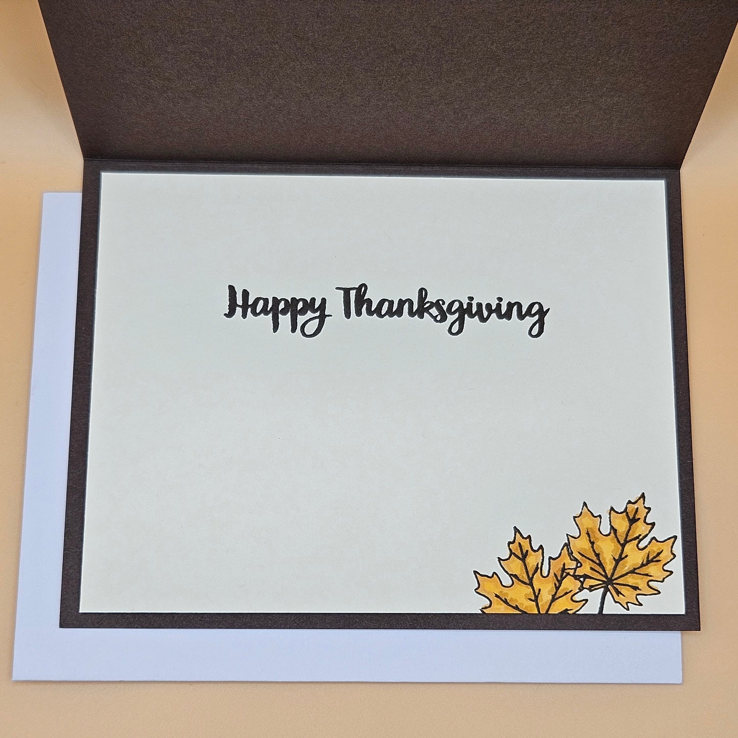 Handmade Thanksgiving Card, Fall Give Thanks Greeting Card, Embossed Thank You Card for Friends & Family