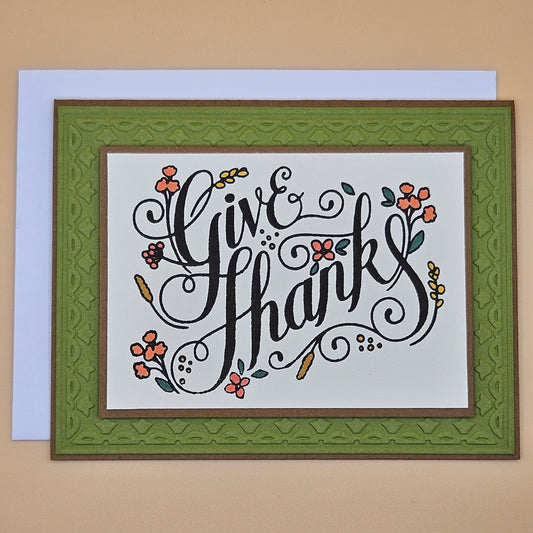 Handmade Thanksgiving Greeting Card For Friends or Family, Autumn Florals