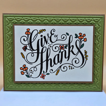 Handmade Thanksgiving Greeting Card For Friends or Family, Autumn Florals