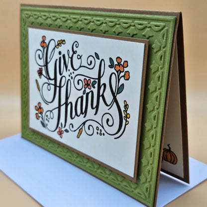 Handmade Thanksgiving Greeting Card For Friends or Family, Autumn Florals