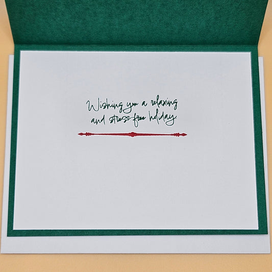 Handmade Christmas Card, Season’s Greetings Winter Pine Forest Greeting Card