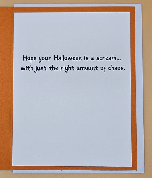 Handmade Halloween Card, Funny Greeting Card with Inside Message, Squad Ghouls Cats