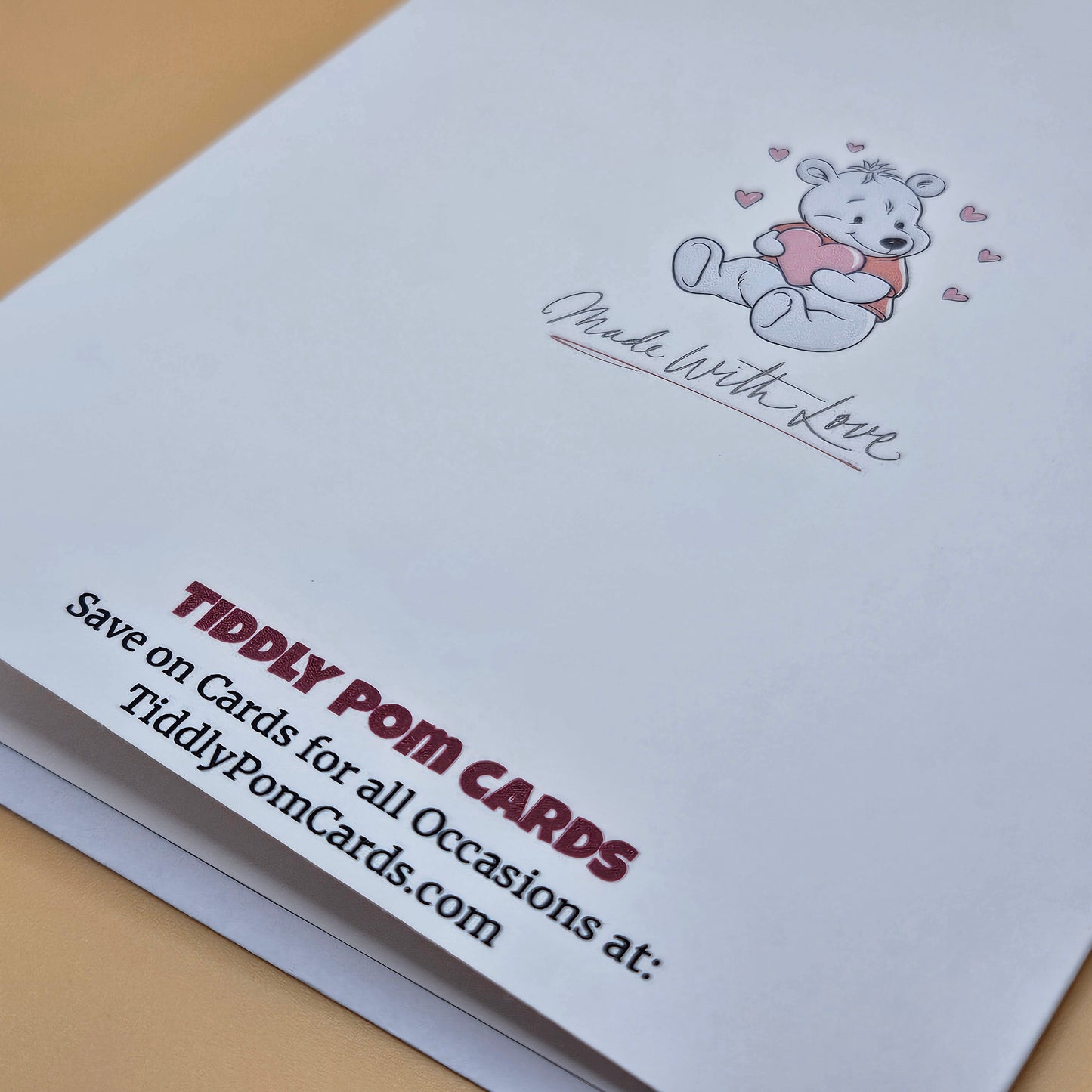 Birthday Card for Wife, Romantic Greeting Card, Heartfelt Message for Her, Pink Hearts