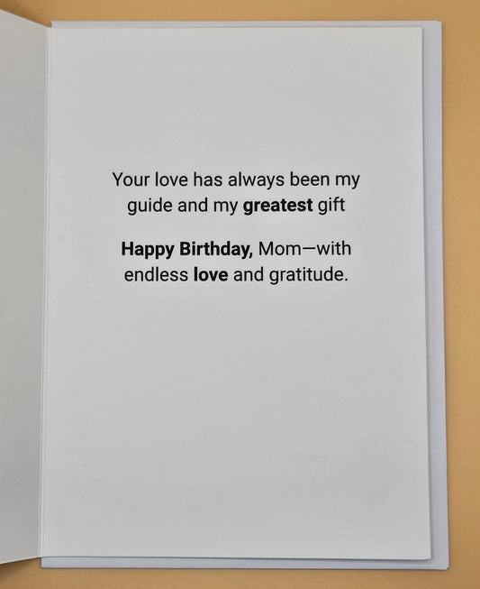 Birthday Card for Mom, Heartfelt Greeting Card for Her, Purple Floral Design, Mother's Birthday Card