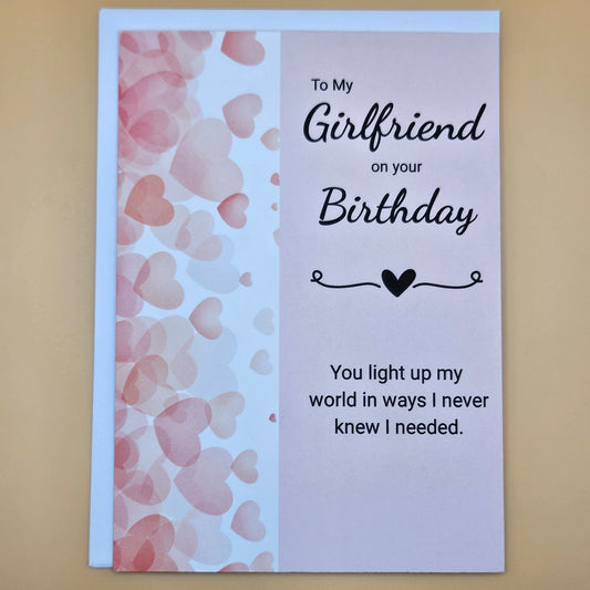 Birthday Card for Girlfriend, Romantic Greeting Card for Her, To My Girlfriend on Your Birthday, Love & Romance Card