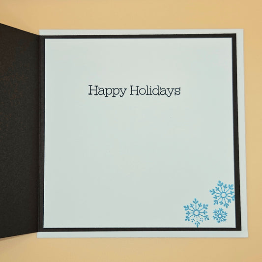 Handmade Christmas Card, Hot Chocolate Cocoa Bar Decoupage Greeting Card, Winter Deer Scene, Festive Keepsake