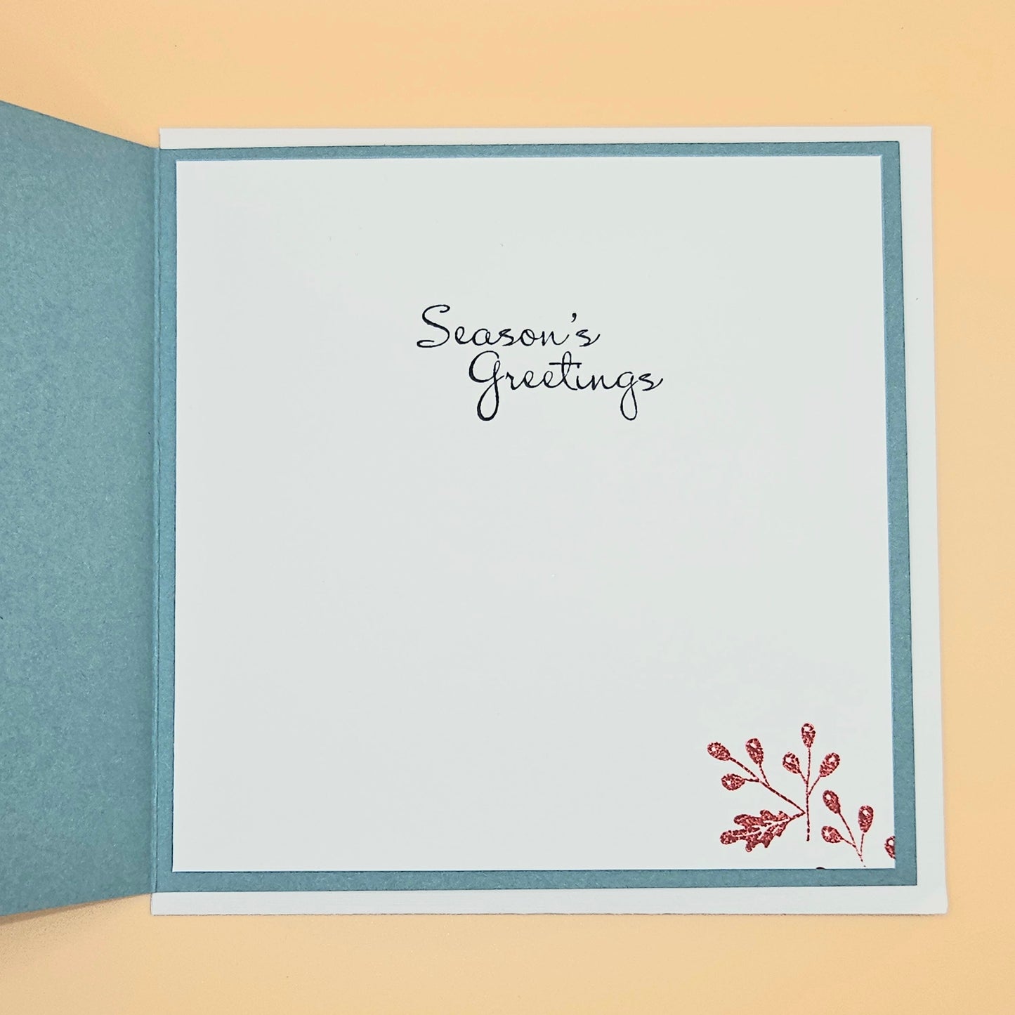 Handmade Christmas Card, Snowmen Caroling Decoupage Greeting Card, Music Shop Scene, Winter Keepsake