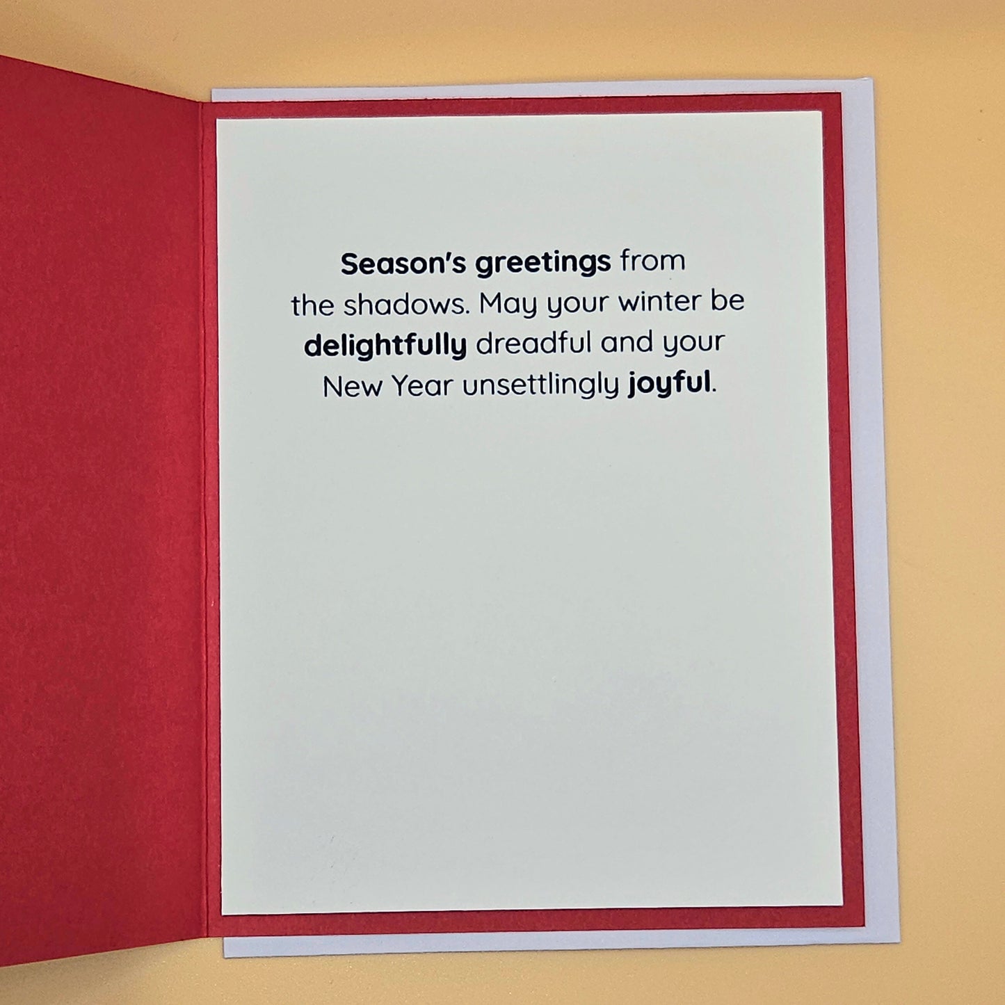 Gothic Santa Christmas Card, Handmade Merry Creepmas Spooky Holiday Greeting Card