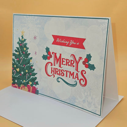 Vintage Christmas Card, Traditional Holiday Christmas Tree Greeting Card