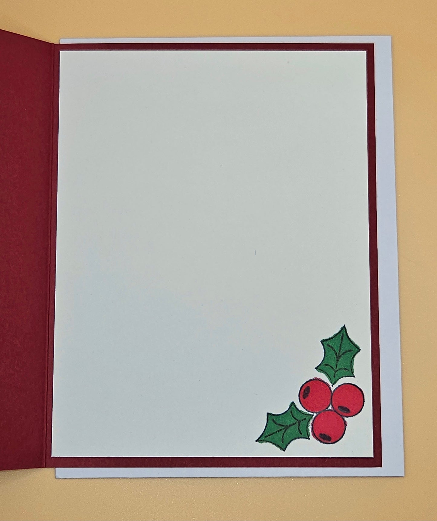 Handmade Christmas Card, Teddy Bear Candy Cane Christmas Greeting Card
