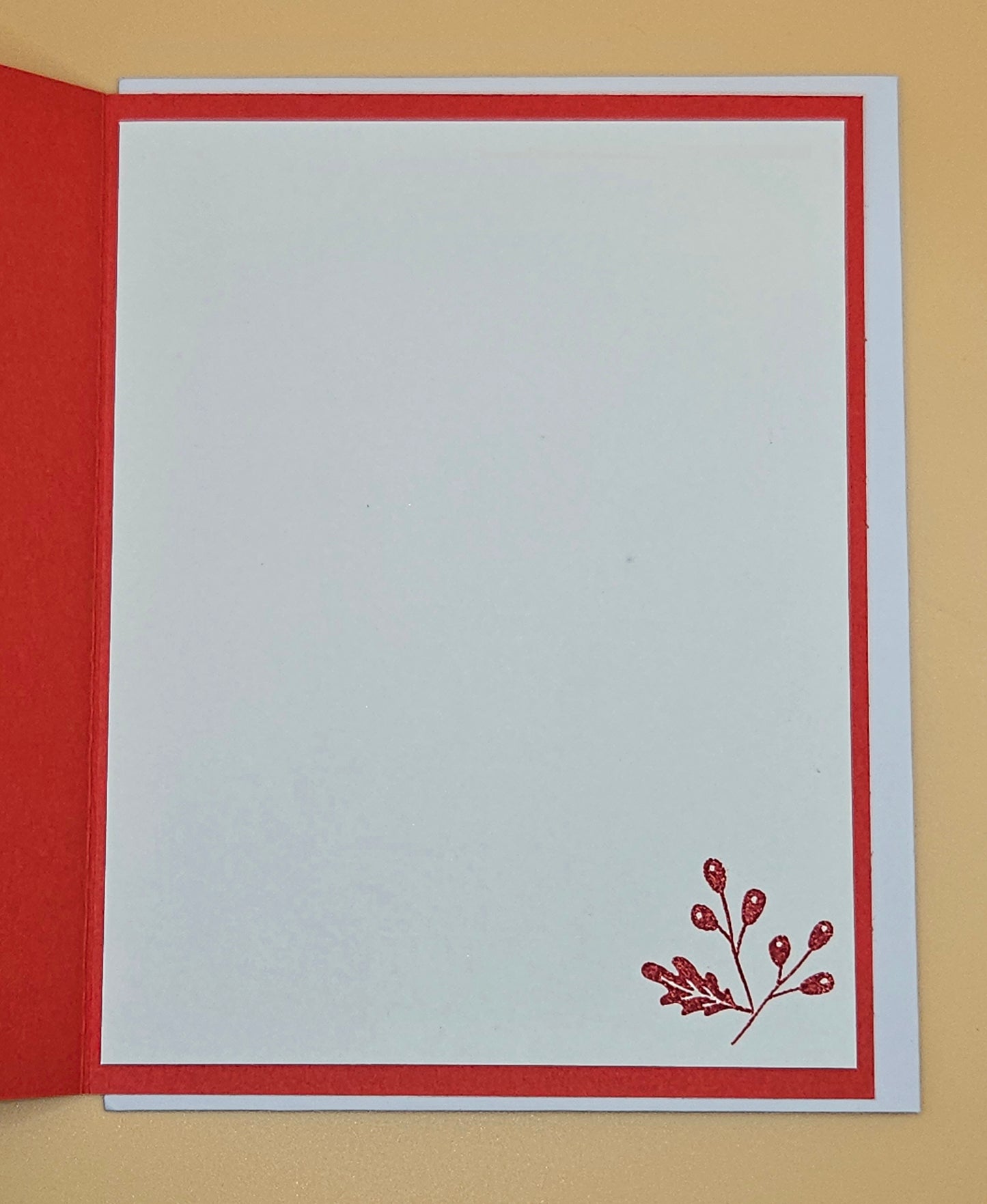 Handmade Christmas Card, Vintage Candy Cane Holiday Greeting Card, Festive Red Glitter Keepsake