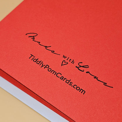 Handmade Christmas Card, Vintage Candy Cane Holiday Greeting Card, Festive Red Glitter Keepsake