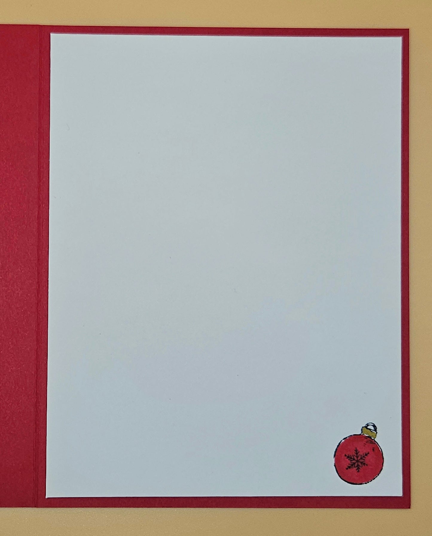 Handmade Christmas Card, Traditional Holiday Tree Greeting Card, Classic Santa, Elves Tree Keepsake