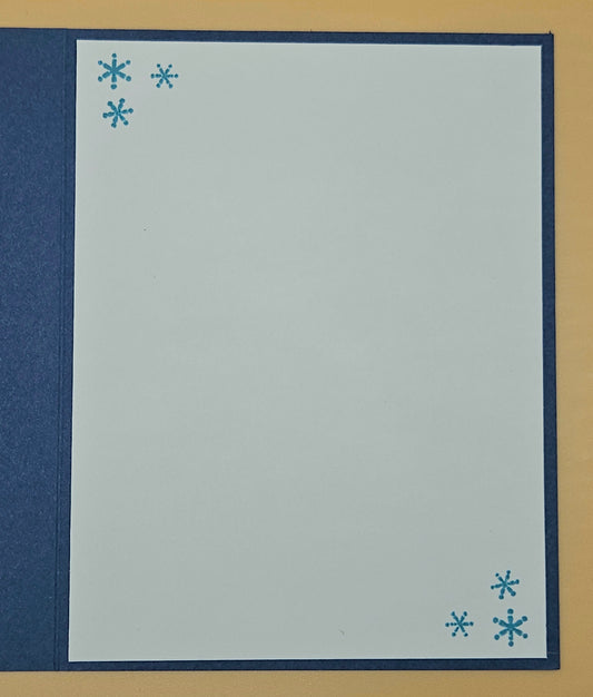 Handmade Christmas Card, Traditional Holiday Greeting Card, Baby Reindeer on Sled Winter Keepsake