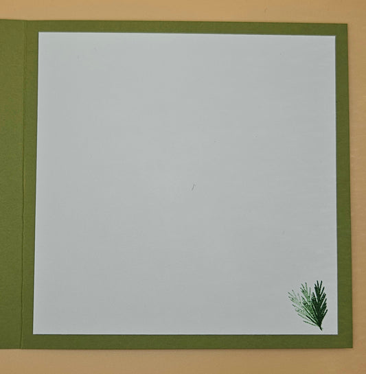 Handmade Christmas Card, Vintage Wreath Greeting Card, Classic Holly Love and Hugs Keepsake