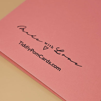 Handmade Christmas Card, Pink Watercolor Ornament Greeting Card, Pastel Holiday Keepsake