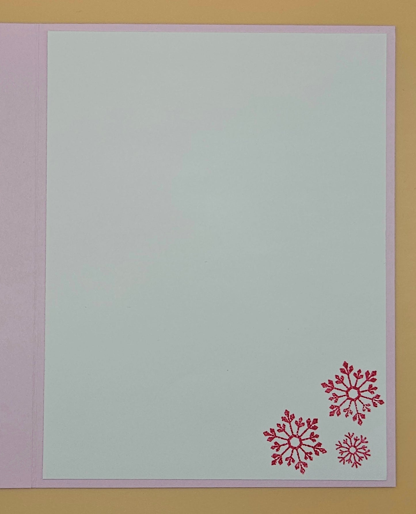 Handmade Christmas Card, Pink Watercolor Snowman Greeting Card, Pastel Let is Snow Holiday Keepsake
