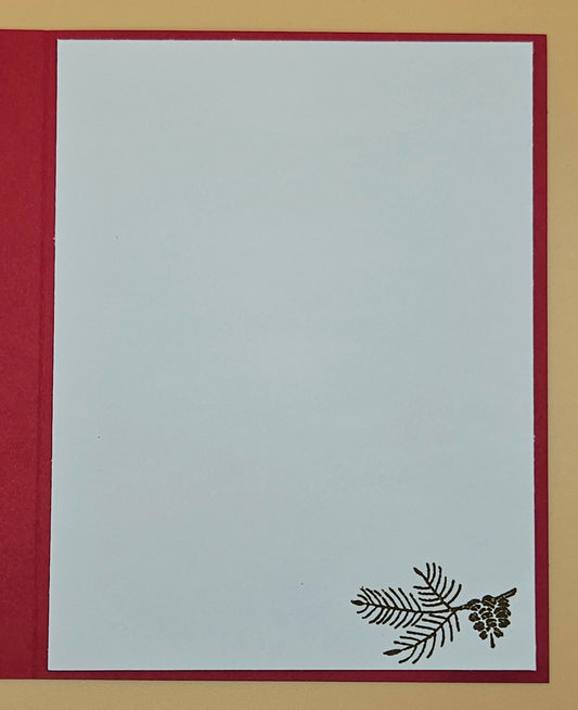 Vintage Christmas Card, Handmade Watercolor Santa Claus Greeting Cards, Traditional Christmas Lantern Keepsake Tiddly Pom Cards