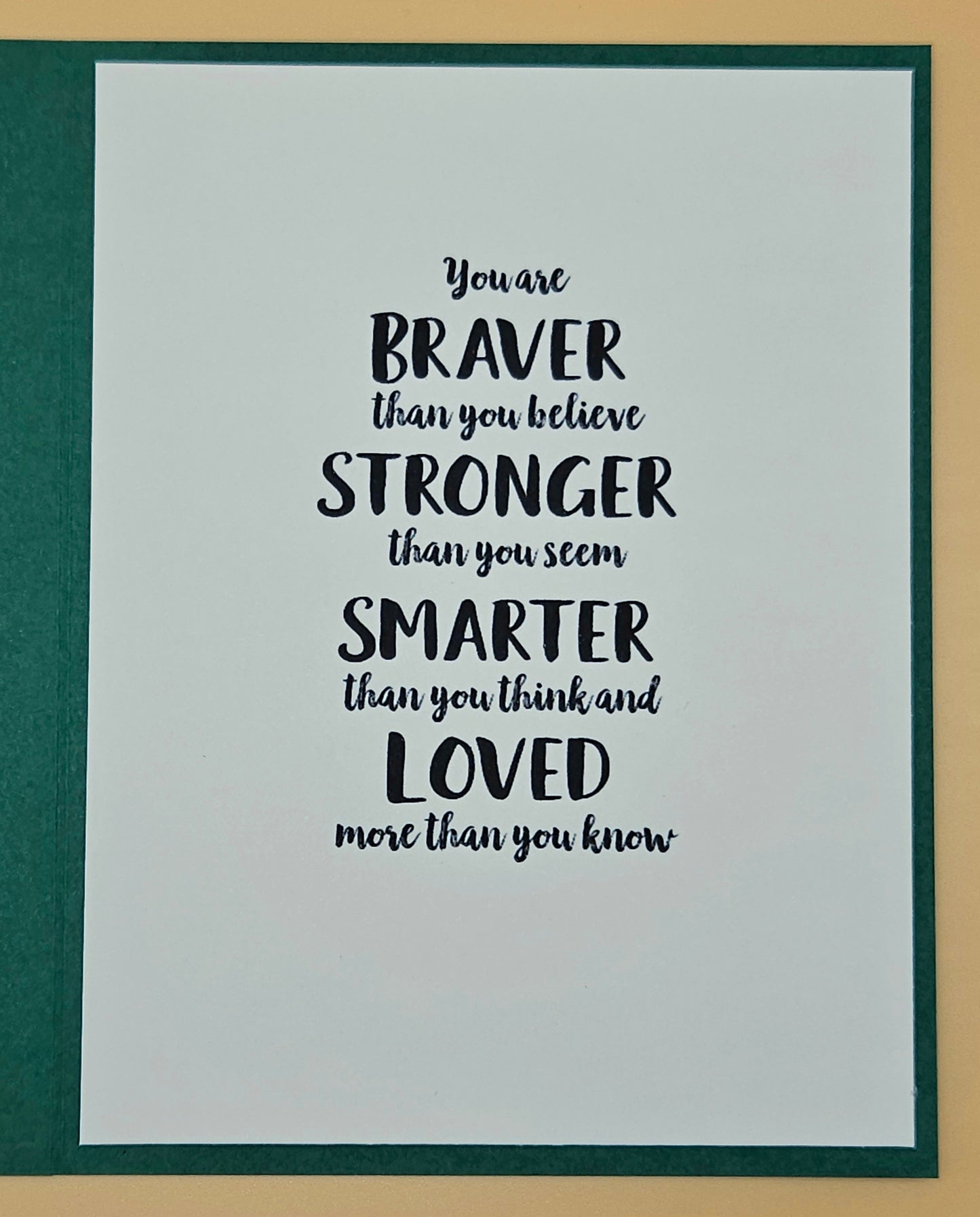 Christmas Card for Daughter, Handmade Layered Holiday Greeting, Encouraging Message Unique Keepsake