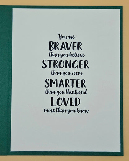 Christmas Card for Daughter, Handmade Layered Holiday Greeting, Encouraging Message Unique Keepsake