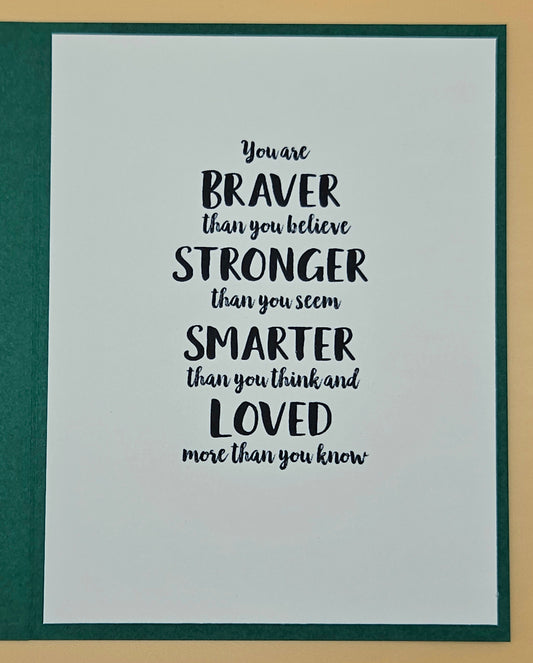 Christmas Card for Daughter, Handmade Layered Holiday Greeting, Encouraging Message Unique Keepsake