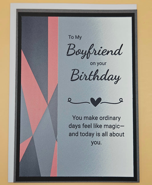 Greeting card for a boyfriend on his birthday with geometric design
