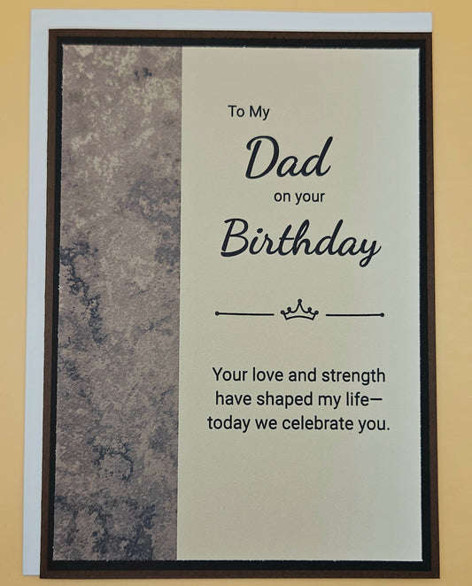 Birthday Card for Dad, Handmade Heartfelt Greeting Card for Him, Masculine Design for Father’s Birthday